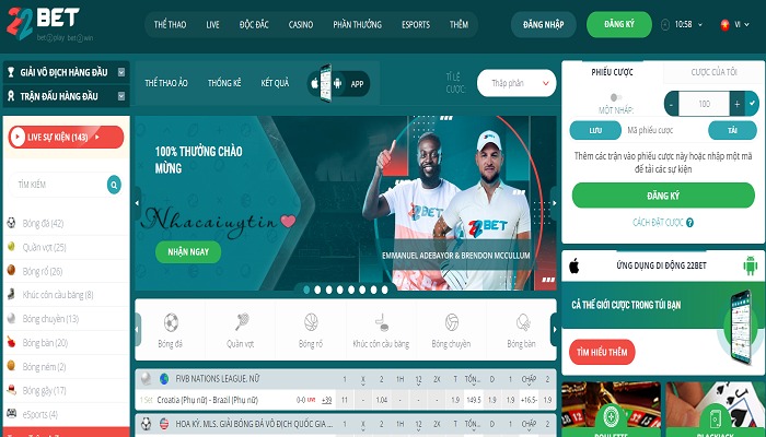 Link vào 22Bet