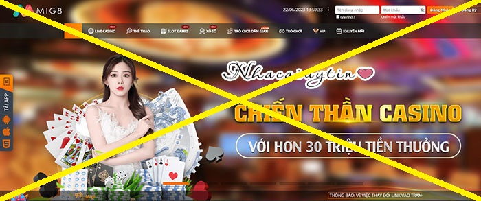 nhà cái mig8 lừa đảo
