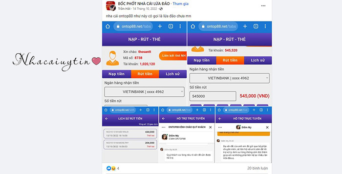 ontop88 lừa đảo người chơi